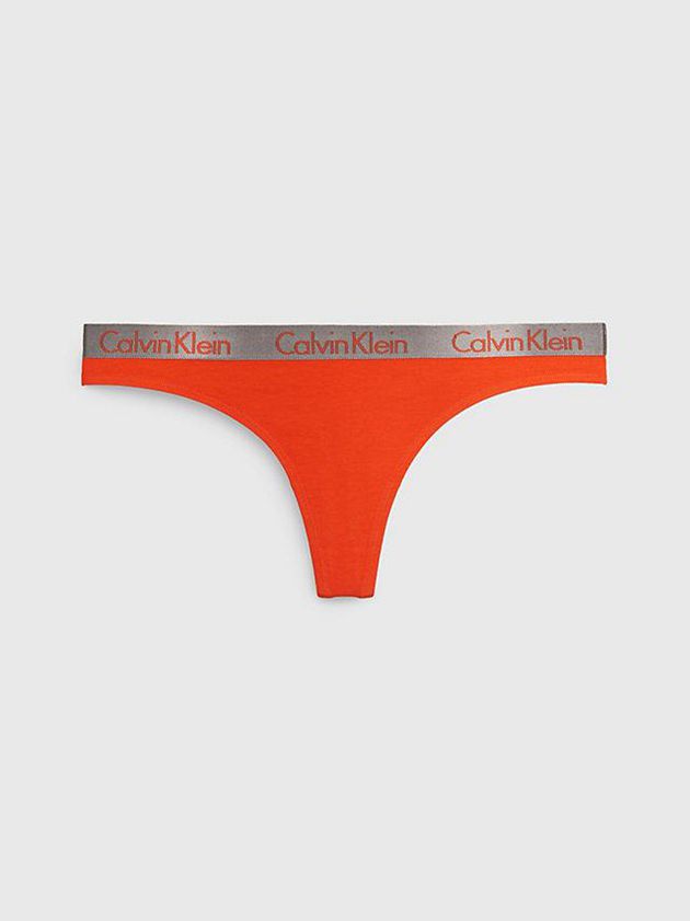 Calvin Klein USA Radiant Cotton Womens Thong Orange 2195834-RO